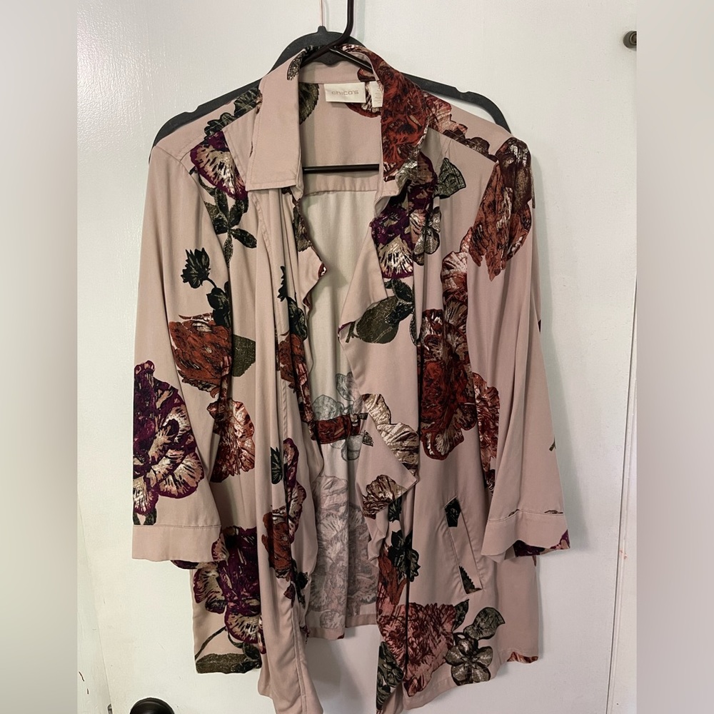 Chico’s Jacket Lightweight Cardigan Size 3 (XL)
